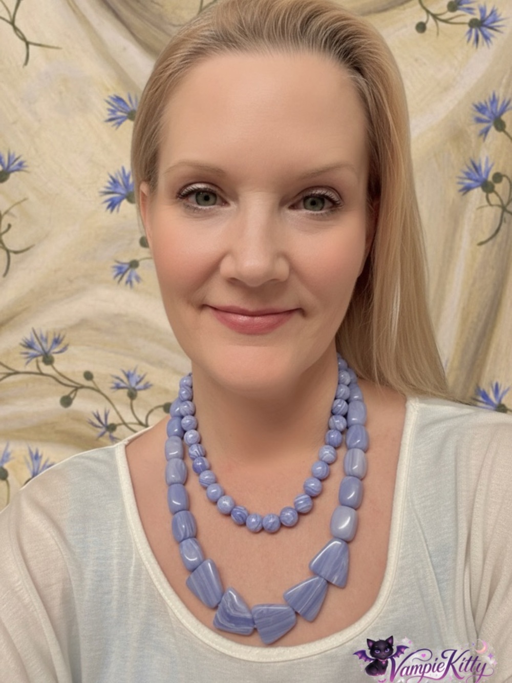 Free People Lavender Lace Agate Stone Double Layered Boho Adjustable Necklace